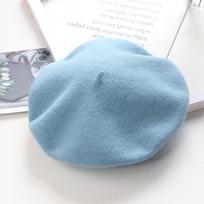 Hat Women's Winter Beret, Wool Beret Vintage Warm Painter's Hat Woolen Needle adult style (56-58cm) white