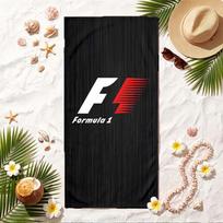 Formula 1 Soft Beach Towel Stylish Beach Pool Towel for Summer Seaside Vacation Travel 70cmx140cm(27x55inch) white