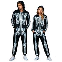 Unisex suaugusiųjų Helovino kombinezonas su gobtuvu vyrams ir moterims XXXL balta