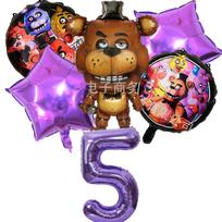 FNAF Balionų Rinkinys Penki Naktys Pas Fredį Gimtadienio Šventės Dekoracija Teminės Šventės Dekoracijos Animacinių Filmų Anime Dekoracija Balioniniai Dovanos purple