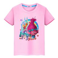 Fantasia Balionų Troliai marškinėliai vaikams berniukui 10 metų Kawaii viršutiniai drabužiai y2k vienas gabalas Trolls 100% medvilnė Trumpi anime marškinėliai mergaičių drabužiai 110 rožinė