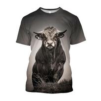 3D Šiaurės Afrikos bulių marginti marškinėliai Vyrams Negabaritiniai Smooth Ispanijos Bullfights marškinėliai Gatvės drabužiai Drabužiai Marškinėliai Viršutiniai 3XL gray