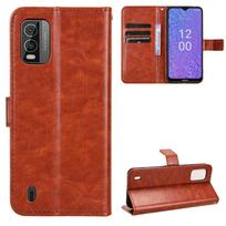Odinis atverčiamas dėklas, skirtas Nokia XR21 XR20 X30 X20 X10 dangtelis Piniginės kortelės lizdai Kickstand smūgiams atsparus laikiklis verslo pilnas apsauginis dangtelis For Nokia X20 ruda