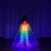 Pilvo šokio sparnai šviečiantys baltos LED drugelio švytėjimas angelų šokis suaugusiems vaikui Children's Wings blue