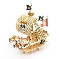 Going Merry ki-gu-mi One Piece 3D medinis dėlionė [Oficialiai licencijuota] Nereikia įrankių Vidutinio sudėtingumo 88 dalys Baigtas dydis 135 x 61 x beige
