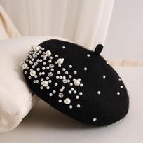 Ladies' Hats Wool Beret for Women - Autumn Winter Vintage Versatile Stylish Artist's Hat one size 55-58cm white