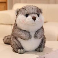 Latest Lazy Otter Doll Kawaii Stuffed Plush Toy Handmade Doll Cartoon Anime Cute Children's Birthday Gift Fun Doll Pillow 25cm gray
