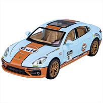 1/24 Porsche Panamera GULF Supercar Alloy Diecasts & Toy Vehicles Metal Toy Car Model Sound and Light Collection Toy mėlyna