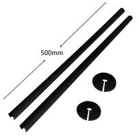 2 vnt. Vamzdžių apdailos ir žiedai 15 mm x 500 mm variniams ir plastikiniams vamzdžiams juoda
