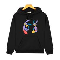Kawaii Hoodies Jax The Amazing Digital Circus Hoodie berniukams/mergaitėms Mielas triušio grafikos džemperiai Sportinis kostiumas Vaikams megztiniai Y2k drabužiai 160 juoda