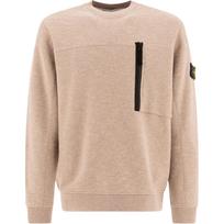 Stone Island Plain Logo Crew Neck Pullover Long Sleeve Sweatshirt Men sweatshirt Sand 811565338-V0094 L beige