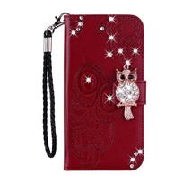 Blizgus odinis piniginės dėklas, skirtas iPhone 16 Pro Max 15 14 13 12 11 Pro, 3D pelėdos tipo atverčiamas Bling dangtelis, XS XR X SE2020 kortelių laikiklis, knygos tipo krepšys For iPhone 13Pro