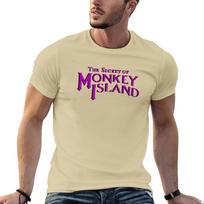 Beždžionių sala - Beždžionių salos paslaptis Originalus logotipas Lipdukas Marškinėliai juodi sportiniai marškinėliai vyrams 5XL beige