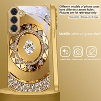 Auksinio žirgo skulptūra Skirta Samsung Galaxy S26 S20 FE S21 S22 S23 Plus S24 Ultra S25Ultra S21+ S22Plus Auksinis stiklinis telefono dėklas Galaxy S25