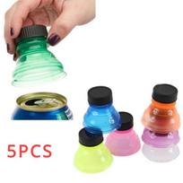5pcs Creative Can Convert Soda Savers Toppers Reusable Bottle Cap Drink Lids Opener Resealable Tops Random Color blue