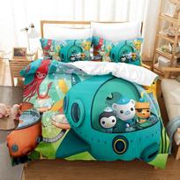 Octonauts patalynės komplektas Viengulis Twin Pilnas Karalienės Karaliaus Dydžio Patalynės Komplektas Suaugusiems Vaikams Miegamojo Užvalkalas Ant Antklodės Rinkinys 3D Spausdinimas Anime Octonauts 135x200cm