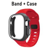 TPU dėklas+Silikoninis dirželis Apple Watch Band Ultra 49mm Sportinis dirželis iwatch Series 10 9 8 7 6 5 46mm 45mm 44mm 41mm 40mm 42mm 45mm-Series 9 8 7 red