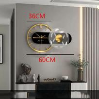 60x36cm Sieninis laikrodis Modernus dizainas Plunksna Prabanga Lengvas Tylus Metalinis Didelis sieninis laikrodis Namų dekoras Svetainė Valgomojo laikrodžiai gray