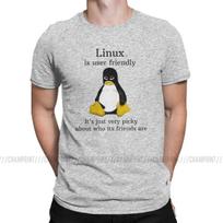 Linux yra draugiškas vartotojui Marškinėliai Vyriški Arch Linux Tux Programuotojas Kompiuterių Kūrėjas Geek Nerd Marškinėliai S white