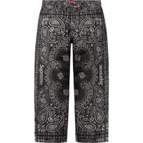 Supreme Bandana Jacquard Baggy Jean Black gray