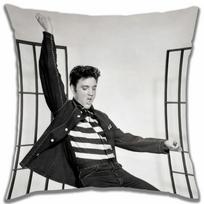 Dekoratyvinė pagalvės užvalkalas Muzikantas Elvis Medvilnės lino Sofa Namų pagalvės užvalkalas Namams Automobiliui Fundas De Cojin Peach skin 18*18(CM)-1Pcs black