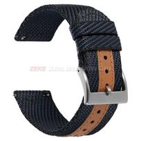 Quick Release 18mm 20mm 22mm Nylon Canvas Watch Strap for Men Women Soft Woven Sport Watch Band for Samsung Smartwatch Wristband 20mm black