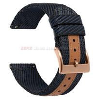 Quick Release 18mm 20mm 22mm Nylon Canvas Watch Strap for Men Women Soft Woven Sport Watch Band for Samsung Smartwatch Wristband 20mm black