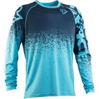 Men's Sports Fitness Shark Print Long Sleeve Compression Top Elastic Breathable Workout Clothing Casual Daily Wear XL black