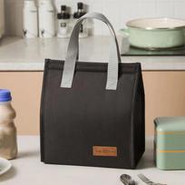 Durable Oxford Insulated Lunch Bag With Leakproof Thermal Lining Handle For Office School Picnic Travel gray