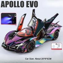 1:24 Apollo Evo Senna Žaislai Lydinio Metalinis Sportinio Automobilio Modelis Su Dažytomis Atidaromomis Durimis Garsas Šviesa Atgal Traukiamas Transporto Priemonė Vaikų Žaislas Dovana black