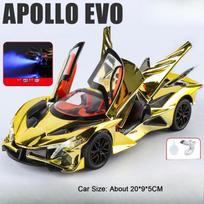 1:24 Apollo Evo Senna Žaislai Lydinio Metalinis Sportinio Automobilio Modelis Su Dažytomis Atidaromomis Durimis Garsas Šviesa Atgal Traukiamas Transporto Priemonė Vaikų Žaislas Dovana yellow