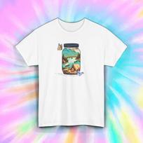 Camping Jar T-Shirt S-4xl Scenic Campfire Tent Nature Adventure Graphic Tee Gift 3XL white