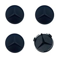 4 vnt. 75 mm automobilio ratų centriniai dangteliai, ratlankių stebulių dangteliai Mercedes Benz W204 205 A B C E S CLA CLK ML GLK GLA GLB GLC CLAS priedams black