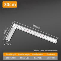 Stainless Steel Right Angle Gauge Double Sided Scale Triangle Ruler  Woodworking 01-30CM