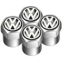 For VW 4pcs Auto Emblem Tire Valve Cap Interior Mouldings For VW Volkswagen Passat Touran Golf Polo Tiguan Jetta MK5 EWUR-X371 ES1 gray