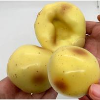 Traškus bulvių squishy žaisliukas-fidgetas, lėtai keliantis, streso malšinimo suspaudžiamas kamuoliukas su ASMR garsu, minkšta, tiršta tekstūra, dekompresinis kamuoliukas