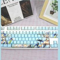 Mualani Keycaps Genshin Impact Series Game Theme Cartoon Two-Dimensional 127Keys Blue White Keycap Set gray