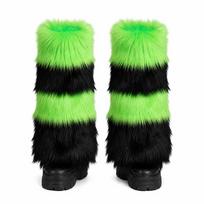 Dirbtinio kailio kojų šildytuvai su elastinėmis angomis, kailinės batų apykaklės, Cosplay aksesuarai 8 green