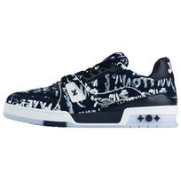 LOUIS VUITTON Nigo Collaboration Trainer FW25 Cow Leather Low top Skateboard Shoes Men's Blue 1AIKQ1 45 mėlyna