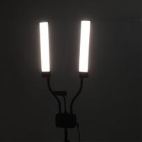 LED Video Light Photography Kit 45W Double Arms Beauty Light Dimmable 3000‑5600K with Adjustable Tripod Stand Phone Holder 100‑240V EU Plug black