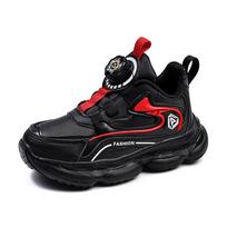 Kids Lightweight PU Leather Tennis Sports Sneakers Boys Girls Walking Running Casual Shoes Autumn Winter for Child Students 40 raudona