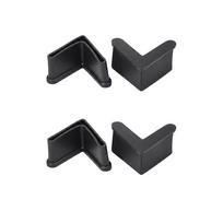 4/8/12PCS Plastic Furniture Leg Caps Angle Steel End Caps Bed Frame Feet Caps  Workbench Tables Black-4Pcs