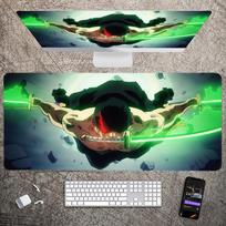 Japanese Anime Mousepad Large Gaming Mouse Pad LockEdge Thickened Computer O-One Piece D-L-Luffy Zoro Keyboard Table Desk Mat 30cmx80cm