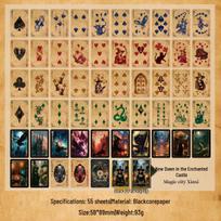 Dark Gothic Tarot Playing Cards - Retro Style Mobile Game and Board Game Cards beige