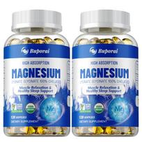 Magnesium Lysinate Glycinate 100% Chelated 120 Softgels — High Absorption, Muscle Support, Bone Health, Daily Wellness 120*2