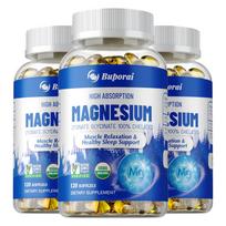 Magnesium Lysinate Glycinate 100% Chelated 120 Softgels — High Absorption, Muscle Support, Bone Health, Daily Wellness 120*3