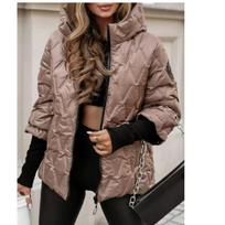 Autumn Winter Fashion Hooded Loose Long Sleeve Patchwork Cotton Jacket for Women XXL kupranugaris