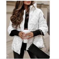 Autumn Winter Fashion Hooded Loose Long Sleeve Patchwork Cotton Jacket for Women 5XL balta