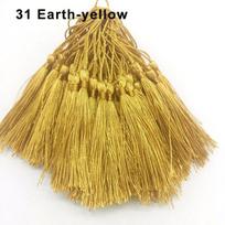 100Pcs 13cm Polyester Silk Tassel Fringe Hanging Spike Crafts DIY Jewelry Making Clothing Bookmark Pendant Decoration 100Pcs yellow