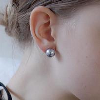 Silver 925 Black Pearl Earrings Hanbok Mother of the Bride Mini Bold 8MM (+2,000 won) gray
